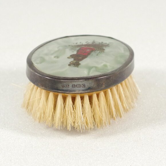 Antique Sterling Silver and Celluloid Clothes Brush Orientalist Style 1902 - Picture 2 of 5